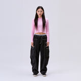 Logo Crop Hoodie Pink