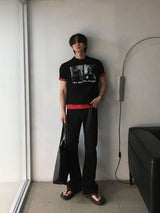 [A-T0110] ヴィンテージスラブクロップ半袖Tシャツ (2色)