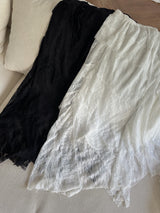 twill lace frill long skirt