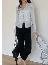 Shining Wrinkle Collar Blouse