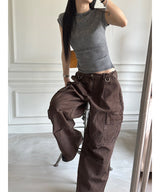 Pigment washing crop t-shirts(4color)