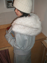 Fur zip-up set