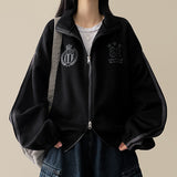 Dove Line Belt Track Two Way High Neck Zip-Up [Fleece]