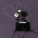 mimi bag (BLACK) + silver chain