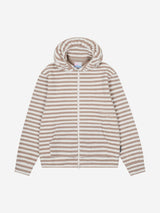 S.T.C. ストライプフリースマフラージップアップ (BEIGE)
