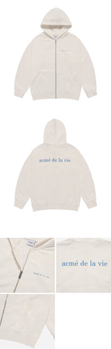 24FW BASIC BIO WASHING HOODIE ZIP UP CREAM