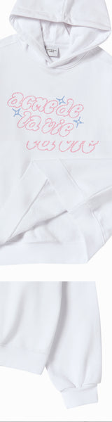 25FW WOMAN TWINKLE CROP HOODIE WHITE