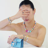 Dancing Bear Grey Pearl Necklace