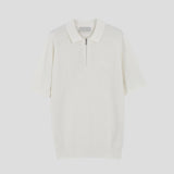 LMN Rainy Silket Hatch Semi Zip-Up Short Sleeve Knitwear (8 colors)