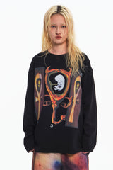 Embryo クロスブラックロングスリーブTシャツ