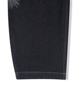 Deep indigo camo sagging denim pants