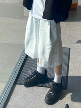 Leather Pintuck Bermuda Half Pants 2C