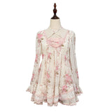 Rose Island-After the Rain Flower Room Bright Silk Chiffon Slim Big Skirt Doll Dress Bud Skirt Top Dress Two Ways to Wear