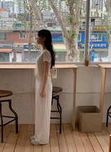 Summer Ivory Loose Cotton Wide Pants (3color)