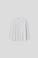 リネン ルーズフィット ラウンド ロングスリーブ Tシャツ (5color) (No.966)