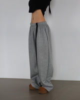 Breeze fleece-lined track string wide pants