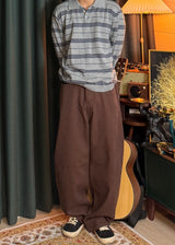 Curved Cotton Pants 5COLOR