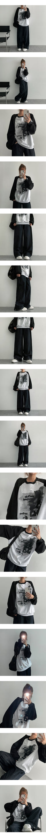 [3-tier length] [S–2XL] デュミンズローリンブインシジョンステッチサイドタックワイドデニムパンツ