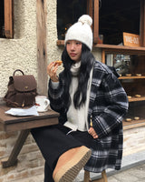 [ORIGINAL] Meter Check Hooded Duffle Coat