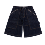 25SS ジッパーディテールデニムショートパンツ ダークブルー