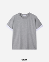 デュエット クロップ ロールアップ ショートスリーブ Tシャツ