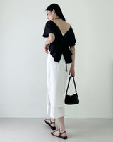 teach layered slit long skirt