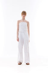 BIJOU PPINTUCK BANDING PANTS / WHITE
