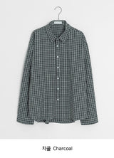 [unisex] シルミチェック長袖シャツ