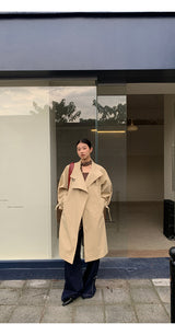 high-end wide long trench coat