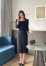 26SS★ Lindas Notch Square H-Line One Piece