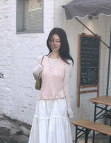 Eyelet Frill Halter Neck Sleeveless (5color)