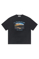 ウォッシュドプリンティドマウンテンTシャツ