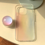 ピンクグラデーションフォーンケーススマホグリップセット