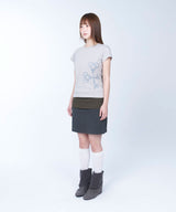 Folded colorblock skirt (charcoal)