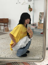 Sayano Lettering Over Fit Color Short Sleeve Tee