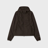 Shirring Hooded Wind Breaker (Brown)