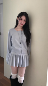 [♡MADE♡] tone due knit flare ops + soft cd SET