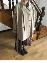 Belted trench half coat (2color)