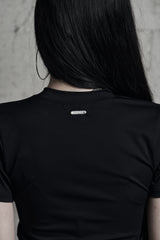 [label] sculptural Jersey zipper top BLACK