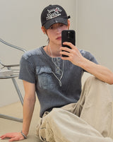 Brock Pigment Henley Neck Pocket Short Sleeve T-shirt