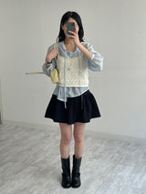 Tony See-through Wrap Balloon Fit Blouse