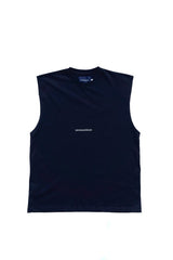SLEEVELESS COTTON TEE (NAVY)