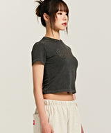 939 LOGO CROP TOP (CHARCOAL)