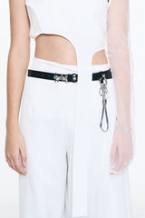 NO.575 [SILVER] LOCK LAYERED CHAIN KEY RING