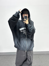 dirty two-way open hoodie