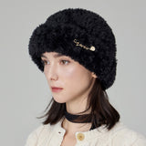 VARZAR Safety Pin Fur Beanie / Black