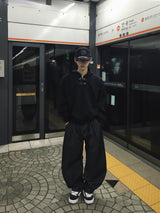 ネイブツータックロウカーブドデニムパンツ