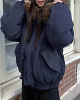 Coron Toggle Balloon Overfit Faux-Fur Hood Zip-Up Padding