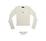 ステッチUネック長袖Tシャツ