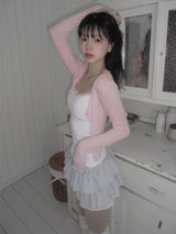 [MADE] Heart-Drop Lace & Cubic Heart Camisole